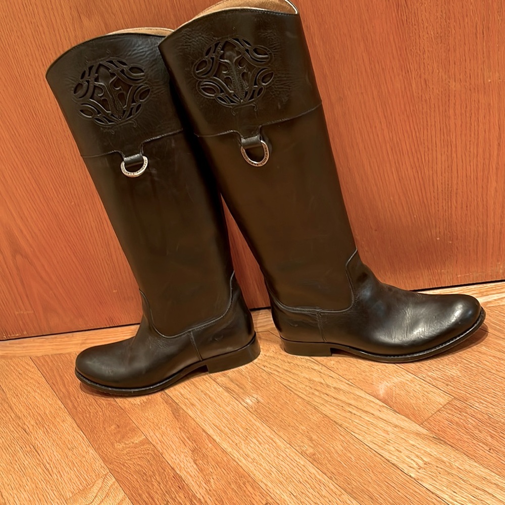 Frye Black leather riding boots